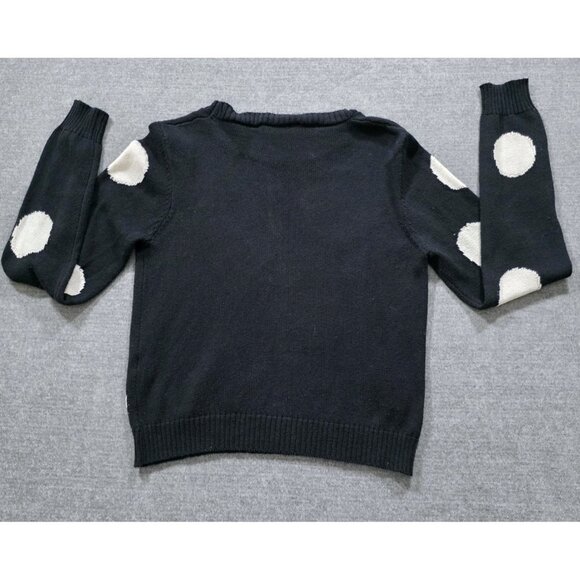 ViCOLO Northland Sweater Womens S/M Black White LS Pullover Italy Cotton Casual - Picture 14 of 14